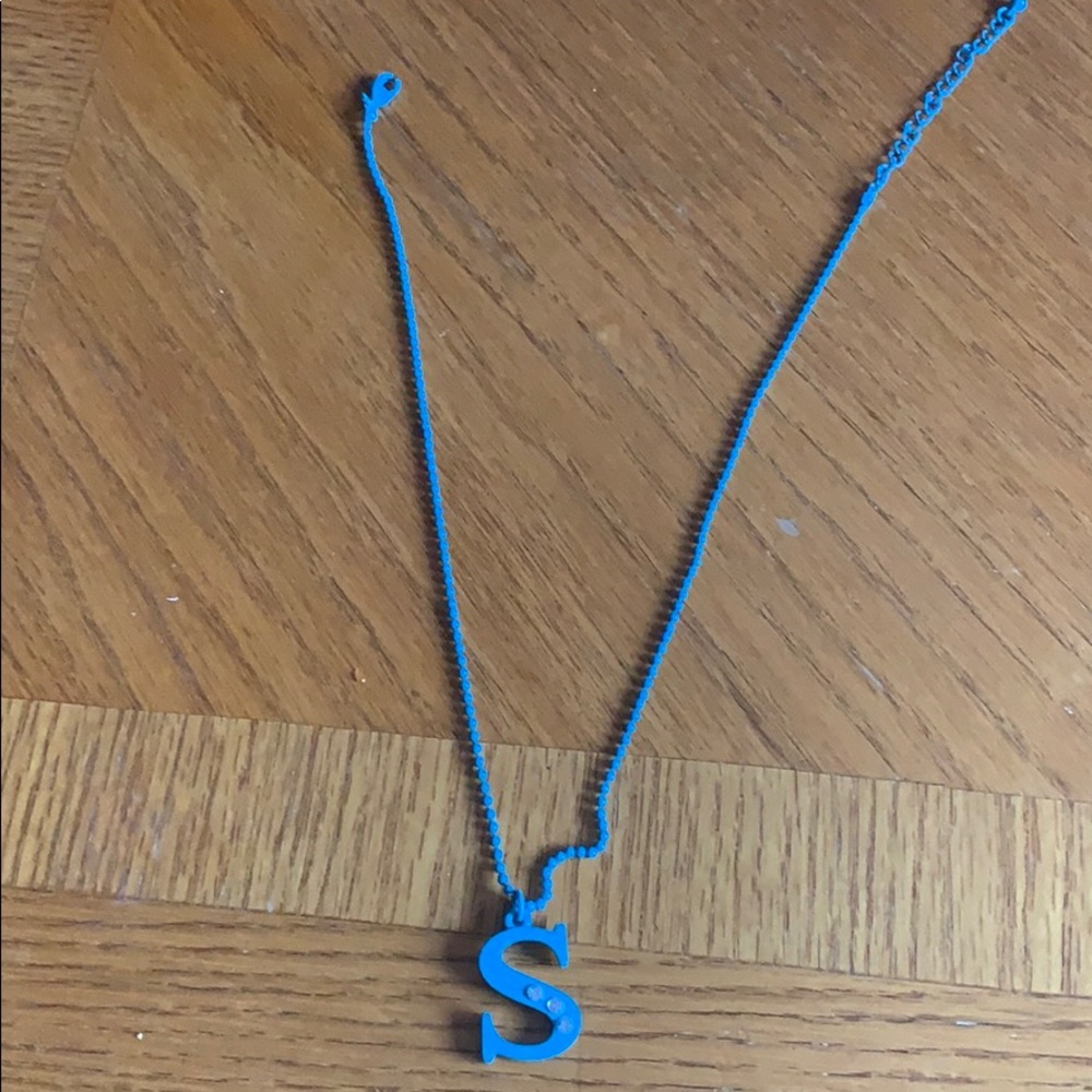 Teal S necklace
